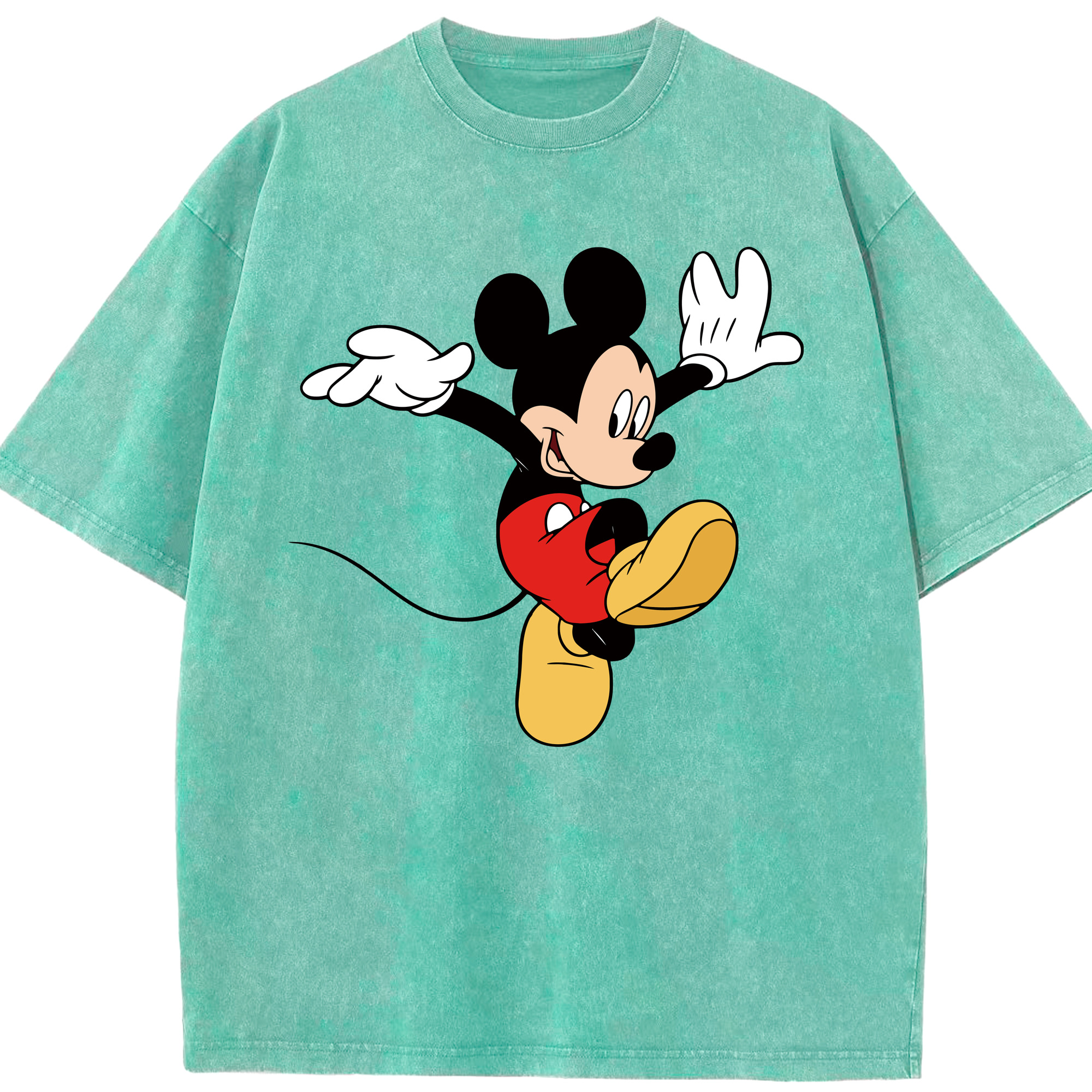 （画像用） ミッキーマウス Mickey Mouse 綿100% ヴィンテージ風 半袖Tシャツ（フロントプリント）